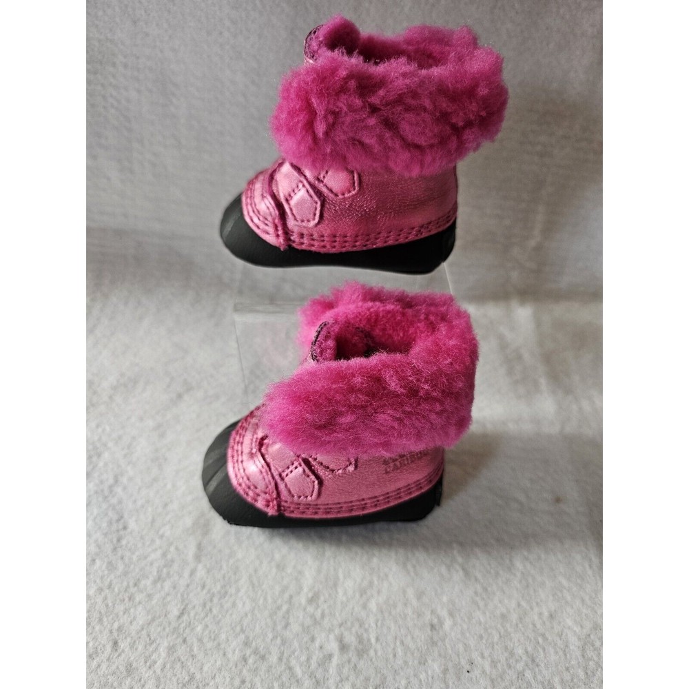 SOREL CARIBOOTIE NEWBORN BOOTIES SHOES BOOTS PINK ICE Infant Size 2
